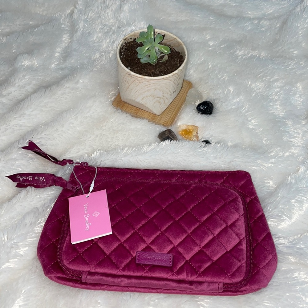 NWT Vera Bradley Majestic Magenta Compact Organizer Make Up Bag